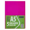 Füzetborító ASTRA PAP A/5 bújtatós pvc neon élénk színek 5 db/csomag
