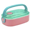 Uzsonnás doboz AQUA PURE műanyag BPA mentes 210x120x70 mm zöld-pink