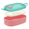 Uzsonnás doboz AQUA PURE műanyag BPA mentes 210x120x70 mm zöld-pink
