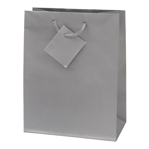 Dísztasak CREATIVE Special Simple M 18x23x10 cm egyszínű ezüst zsinórfüles