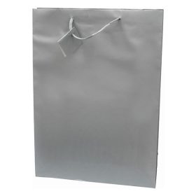   Dísztasak CREATIVE Special Simple XL 33x46x10 cm egyszínű ezüst zsinórfüles