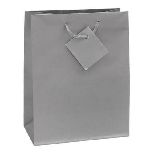 Dísztasak CREATIVE Special Simple XL 33x46x10 cm egyszínű ezüst zsinórfüles