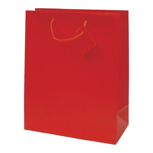 Dísztasak CREATIVE Special Simple L 26x32x12 cm egyszínű piros zsinórfüles
