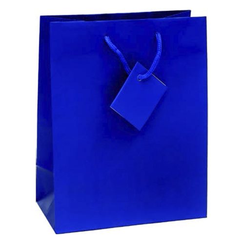 Dísztasak CREATIVE Special Simple L 26x32x12 cm egyszínű kék zsinórfüles