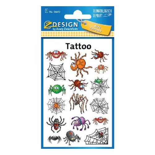 Tetoválás matrica AVERY pókok