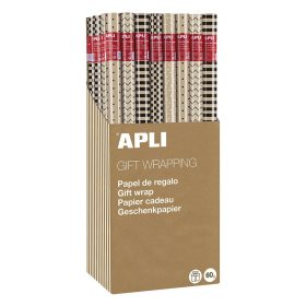   Díszcsomagoló APLI Kraft Black & White II tekercses 70x200 cm 55 tekercs/doboz vegyes mintákkal