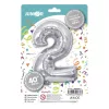 Lufi JUNIOR szülinapos 2-es szám 100 cm ezüst