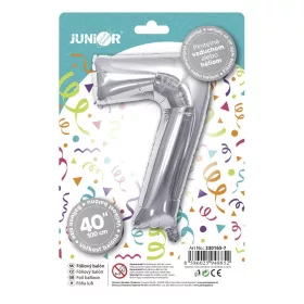 Lufi JUNIOR szülinapos 7-es szám 100 cm ezüst