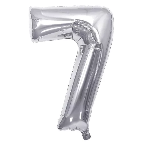 Lufi JUNIOR szülinapos 7-es szám 100 cm ezüst