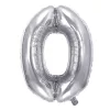 Lufi JUNIOR szülinapos 0-s szám 100 cm ezüst