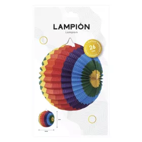 Lampion gömb JUNIOR színes papír szivárvány 26x22,5 cm