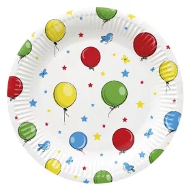  Lapostányér eldobható papír JUNIOR lufi mintás 23 cm 8 darabos