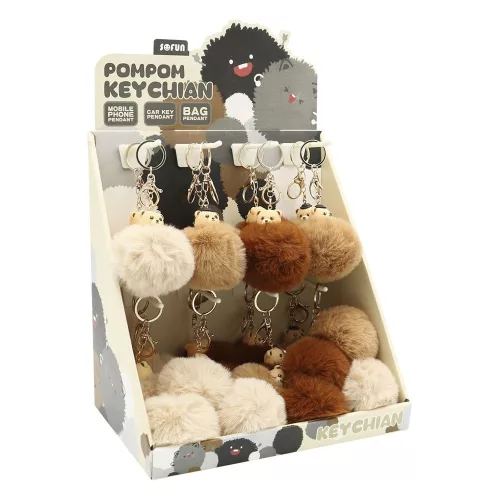 Kulcstartó JUNIOR Pom-pom Barna keverékek