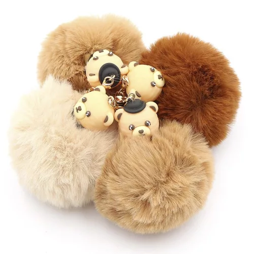 Kulcstartó JUNIOR Pom-pom Barna keverékek