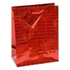 Dísztasak CREATIVE Special Hologram M 18x23x10 cm egyszínű piros sodort füles