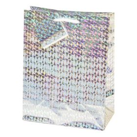   Dísztasak CREATIVE Special Hologram M 18x23x10 cm egyszínű ezüst sodort füles