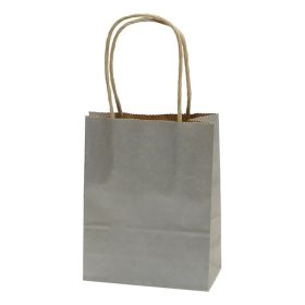   Dísztasak CREATIVE Classic Simple S 12x15x5,5 cm kraft egyszínű ezüst sodort füles