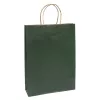 Dísztasak CREATIVE Classic Simple L 26x35x8 cm kraft egyszínű sötétzöld sodort füles
