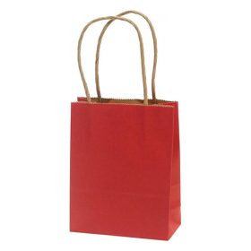   Dísztasak CREATIVE Classic Simple S 12x15x5,5 cm kraft egyszínű piros sodort füles