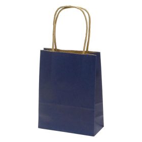   Dísztasak CREATIVE Classic Simple S 12x15x5,5 cm kraft egyszínű sötétkék sodort füles