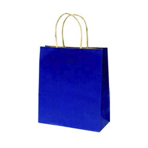 Dísztasak CREATIVE Classic Simple S 12x15x5,5 cm kraft egyszínű sötétkék sodort füles