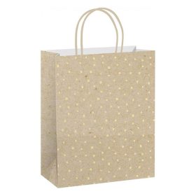   Dísztasak CREATIVE ECO Special Plus M 18x23x10 cm kraft fóliás apró mintás sodort füles