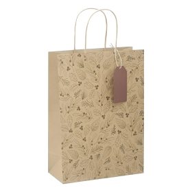   Dísztasak CREATIVE ECO Delucm x Plus cm x L 32cm x 44cm x 11 cm kraft fóliás levél mintás sodort füles