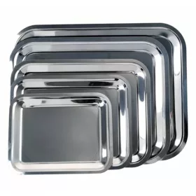Tálca szögletes rozsdamentes acél krómozott 45 x 35,5 cm