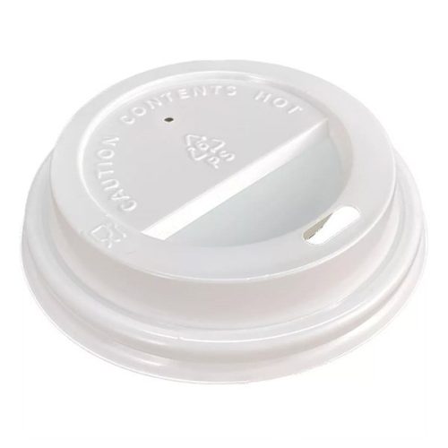 Műanyag tető ivólyukkal 70mm fehér PS 1.8dl papírpohárhoz 100 darabos