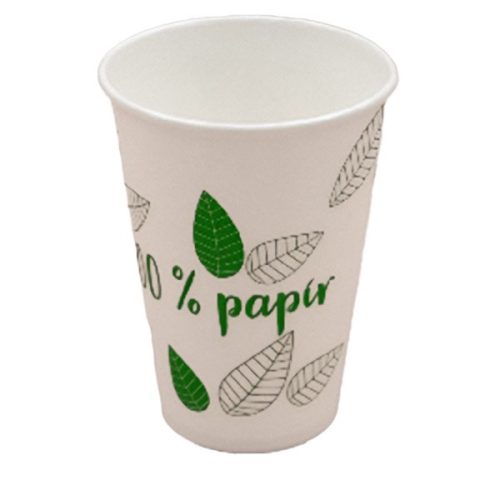 Pohár eldobható papír műanyagmentes 1,8 dl nyomott automatás 50 darabos( 13244,14939)