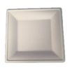 Szögletes eldobható papírtányér  KOMP cukornád lebomló 20x20 cm natúr 50 darabos