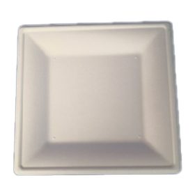   Szögletes eldobható papírtányér  KOMP cukornád lebomló 20x20 cm natúr 50 darabos