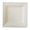Szögletes eldobható papírtányér  KOMP cukornád lebomló 20x20 cm natúr 50 darabos