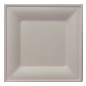   Szögletes eldobható papírtányér KOMP cukornád lebomló 26x26 cm natúr 50 darabos