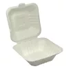Papírdoboz eldobható hamburgeres KOMP cukornád lebomló 15x15x7cm natúr 125 darabos