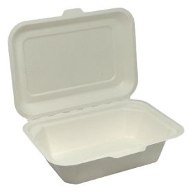   Papírdoboz eldobható ételes KOMP cukornád lebomló 18,28X13,71x6,85 cm natúr 150 darabos