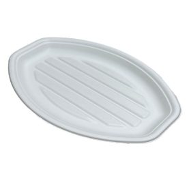   Hidegtál 3 személyes cukornád lebomló 34 x 23,5 cm fehér 50 darabos