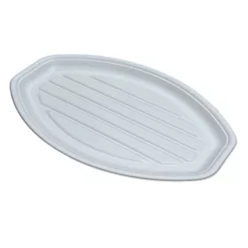   Hidegtál 5 személyes cukornád lebomló 43 x 28 cm fehér 50 darabos