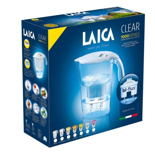 Vízszűrő kancsó LAICA Clear line fehér 1 db bi-flux univerzális szűrőbetéttel