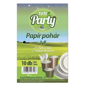 Pohár eldobható papír TUTI Party 3dl 10 darab/csomag