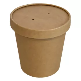 Levesespohár eldoható papír barna kraft 750 ml 25 darabos