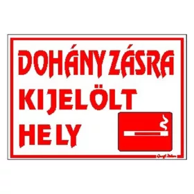   Matrica Dohányzásra kijelölt hely fehér piros "C"
