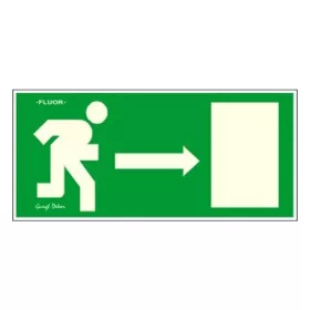 Piktogram Menekülési irány jobbra zöld (FLUOR.)