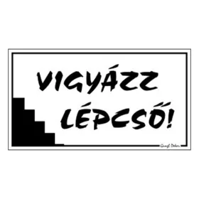 Piktogram Vigyázz lépcső! fehér