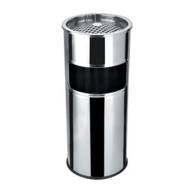   Szemetes hamutartóval tűzálló kültéri fém inox 25x58cm