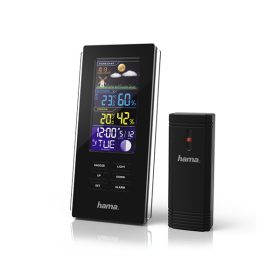   Időjárás állomás HAMA Color Edge színes kijelzővel fekete