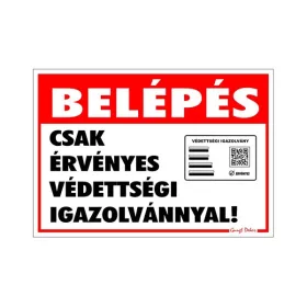   Matrica Belépés érvényes védettségi igazolvánnyal 11,5x16,5 cm "K"