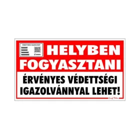   Matrica Helyben fogyasztani érvényes védettségi igazolvánnyal lehet "C"