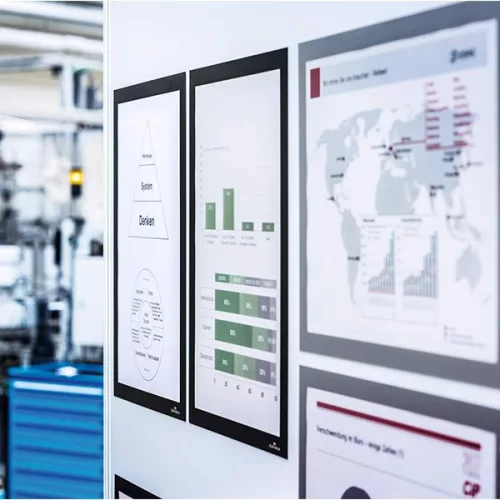 Infokeret DURABLE Duraframe A/3 fém felületre mágneses fekete 5 darabos