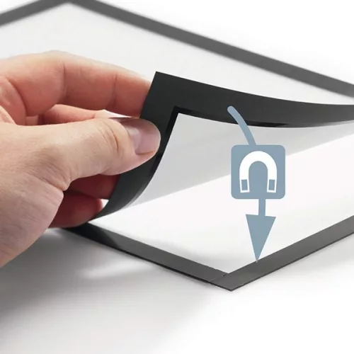 Infokeret DURABLE Duraframe A/4 sima felületre mágneses fekete 2 darabos